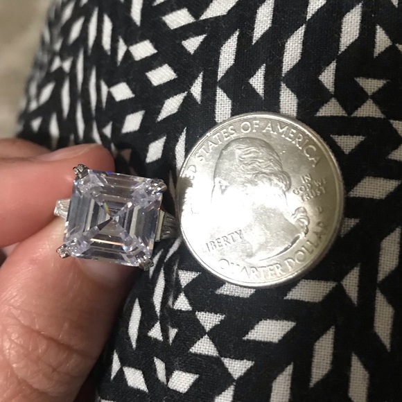 NWTsolid 925 sterling silver asscher Cut big Ring - Picture 6 of 6